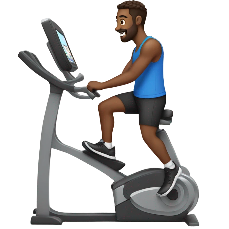 guy on stairmaster machine emoji