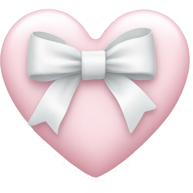 Pastel pink heart with white bow emoji