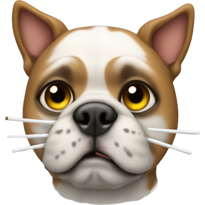 dog wearing cat costume and smoking cygaro emoji