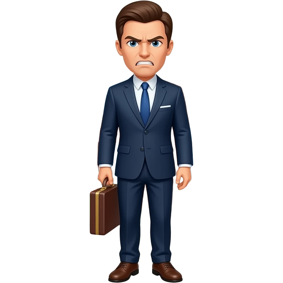 annyoyed person on a bank emoji