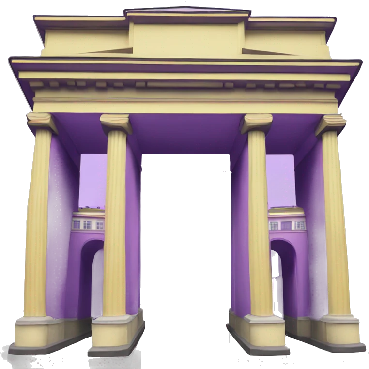 Purple and yellow brandenburg gate emoji