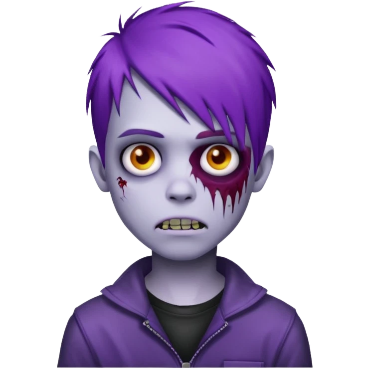 boy emo zombie purple hair emoji