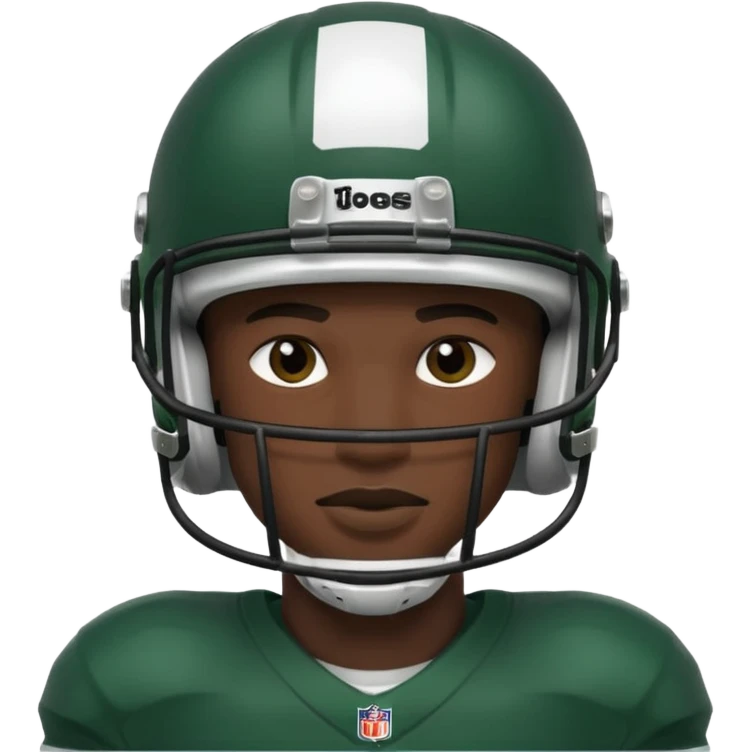 College football player helmet in dark green color ( black player ) emoji