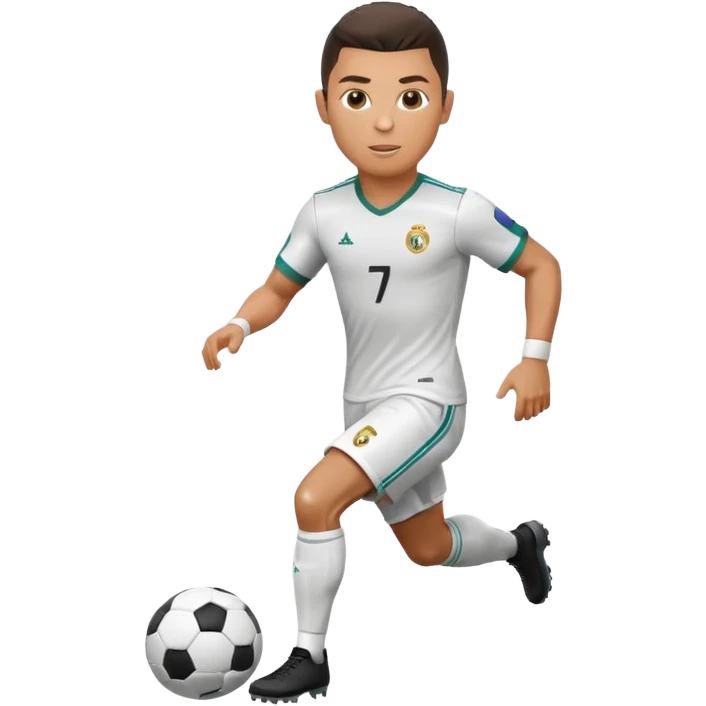Cristiano Ronaldo as a football player dribbling a ball emoji