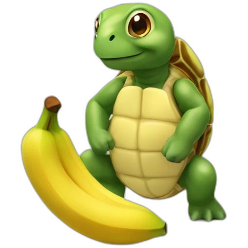 Tortue qui mange une banane emoji