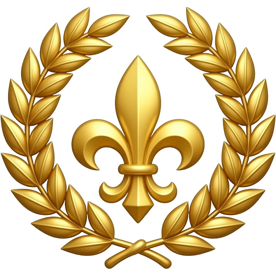 Emoji couronne de laurier dorée antique rajoute une fleur de lys sur la couronne emoji
