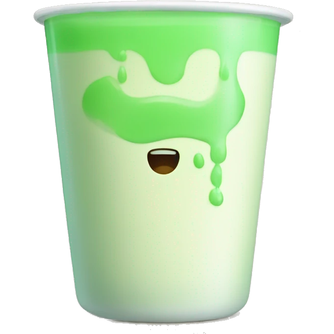Green milk in a cup that glows emoji