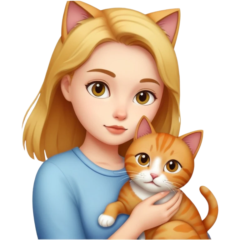 girl with cat emoji