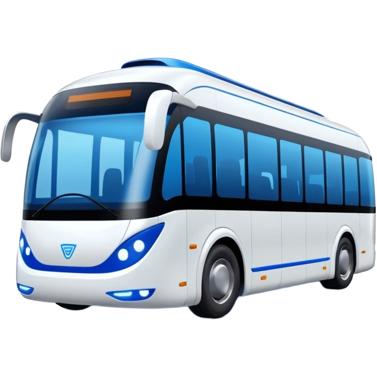 cyber clean luxury futuristic self driving bus auto vehicle emoji