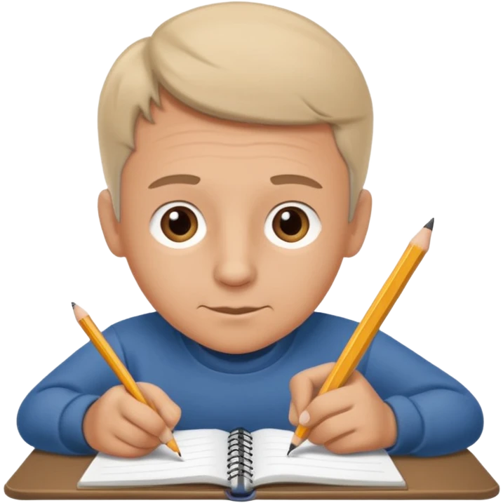 boy drawing grandpa on notebook emoji