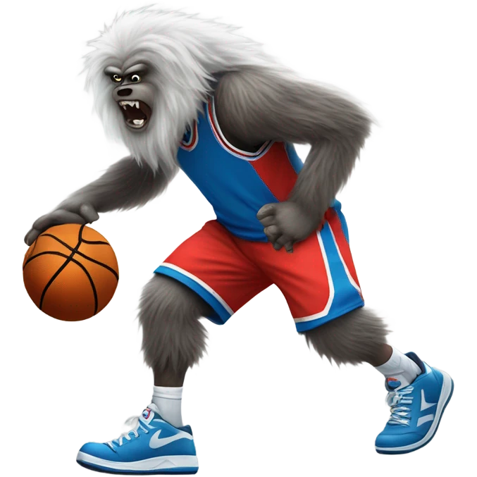 Yeti playing basketball  emoji