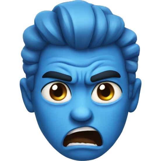 Blue Angry Blue emoji