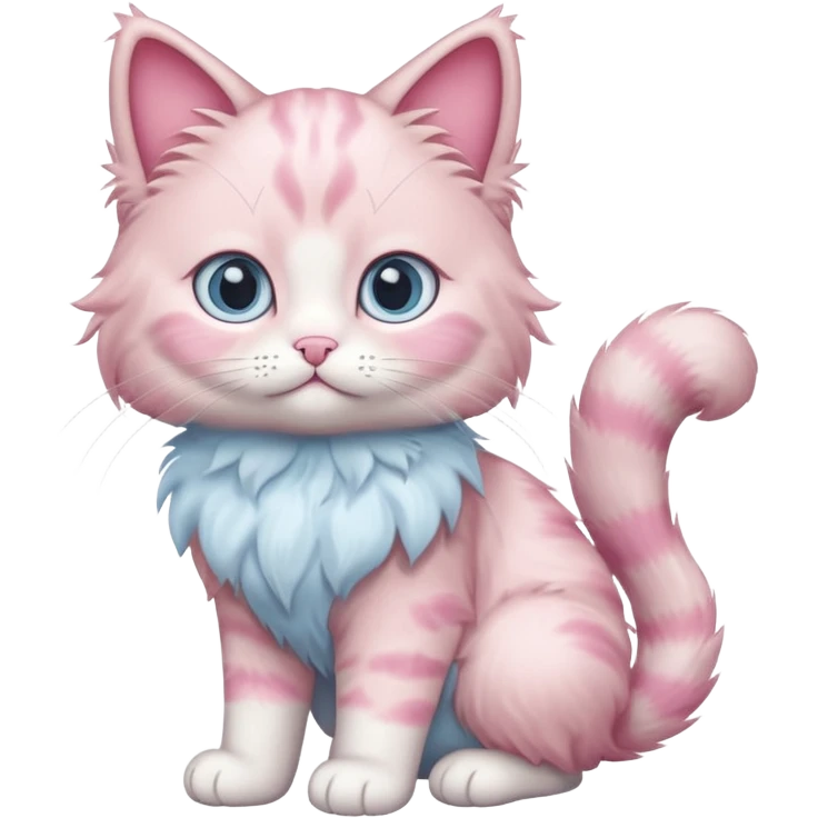 full body of baby Ragdoll pink cat  emoji