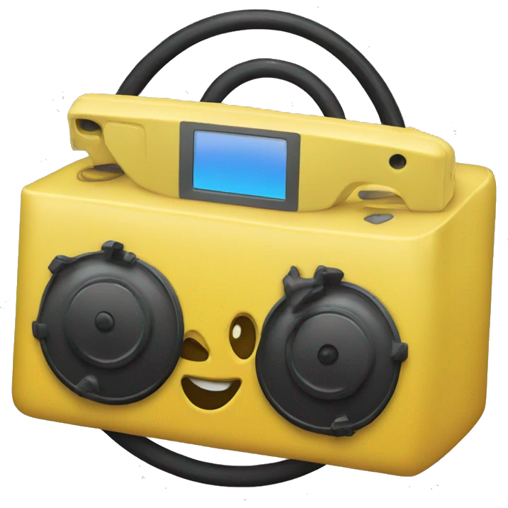 Yellow iPod with a black wheel emoji