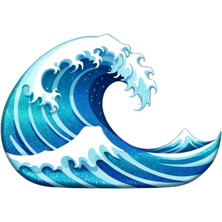 glitter wave ocean surf cian emoji