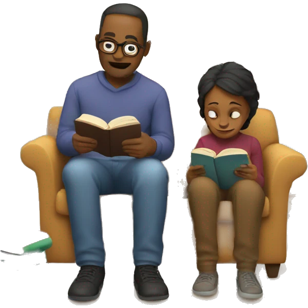parents reading books emoji