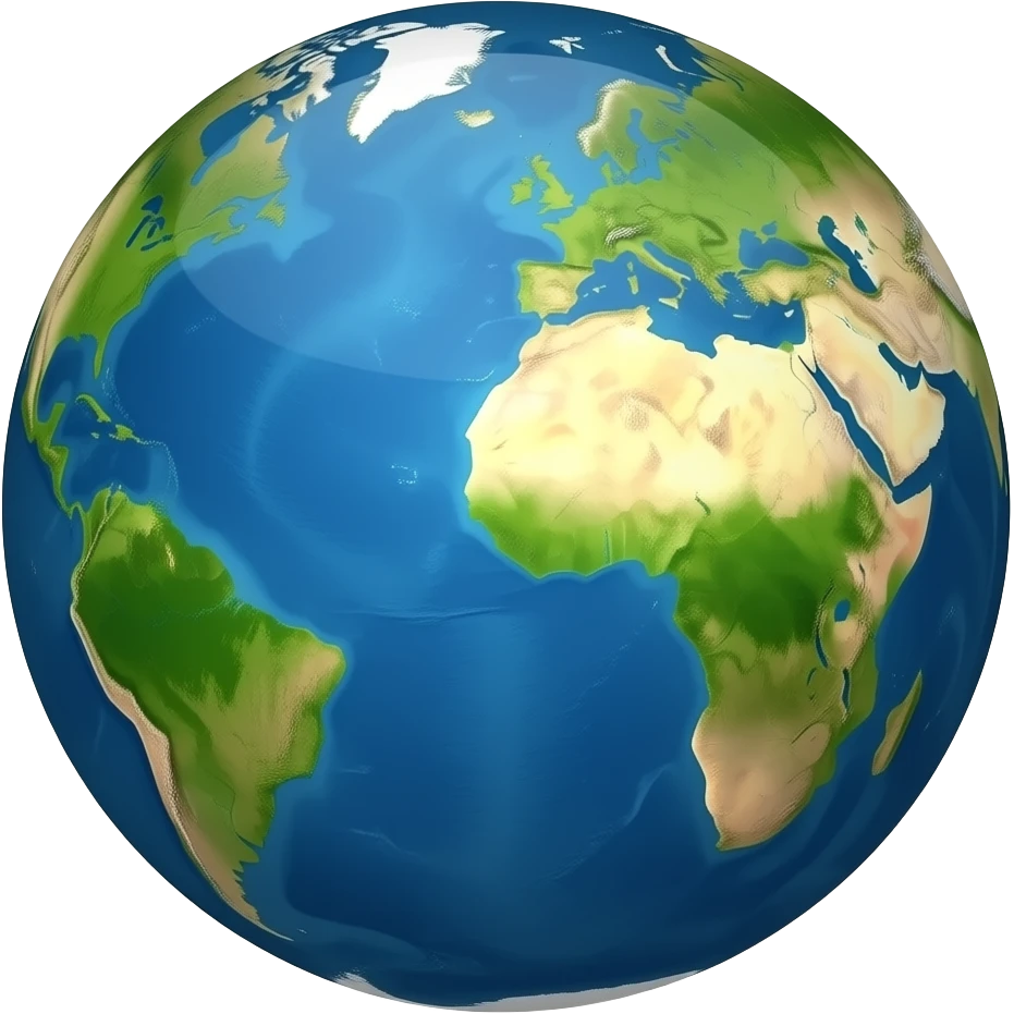 intact globe on white background, emoji