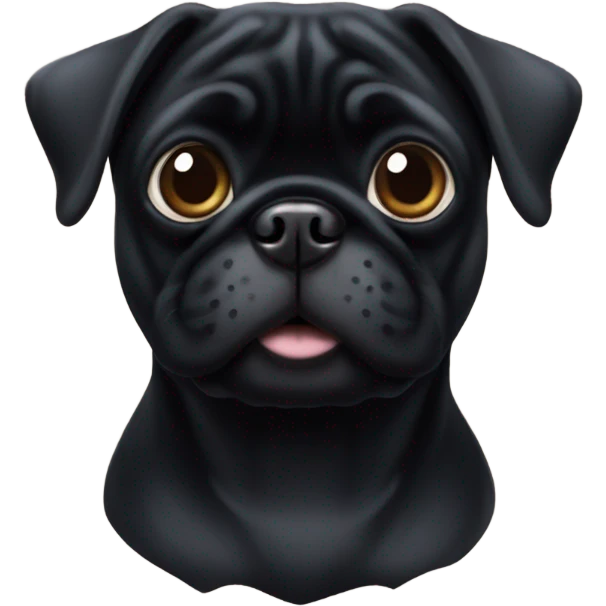  Black pug emoji