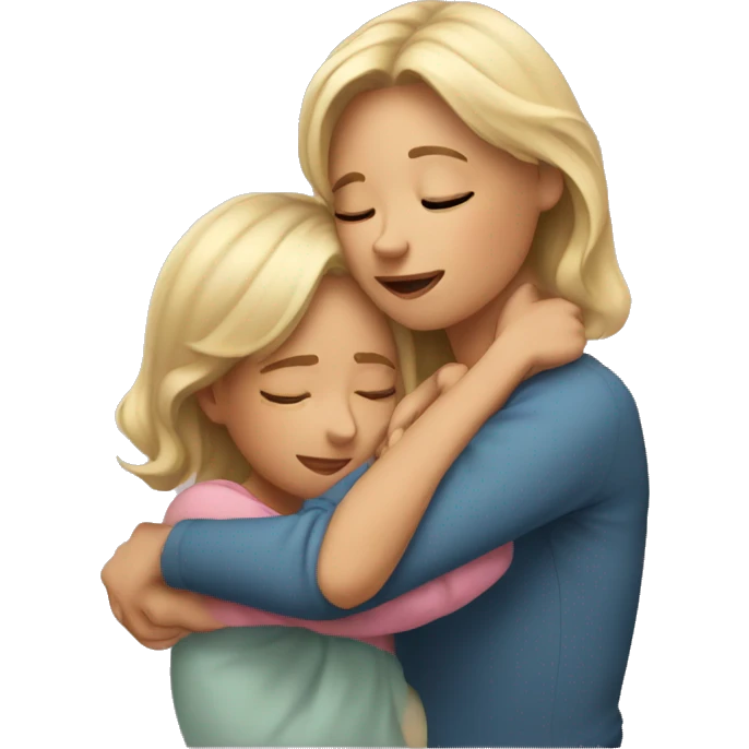 daughter huging mom emoji