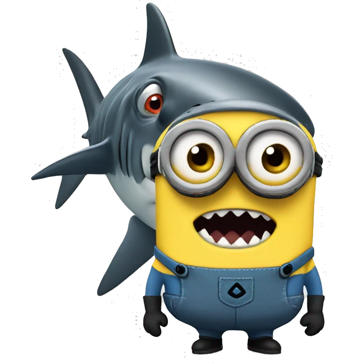 Minion with shark emoji