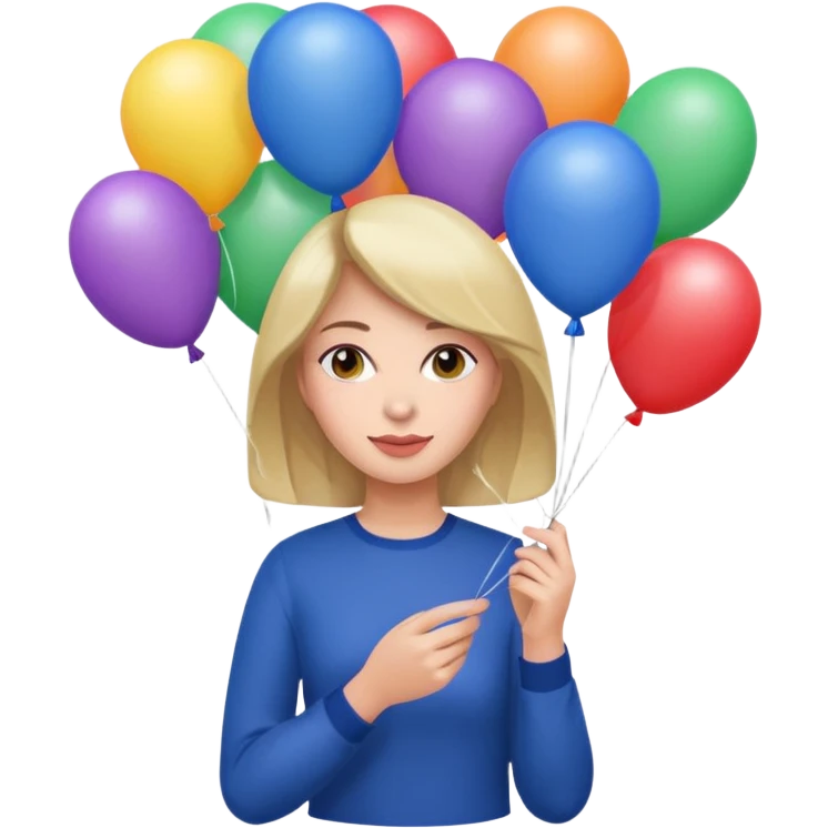 Lady with balloons  emoji