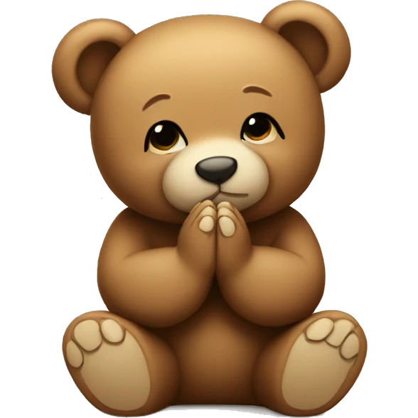 Teddy bear praying emoji