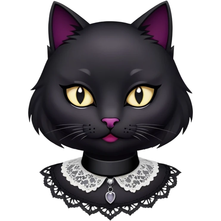 Black cat with gothic fashion style  emoji