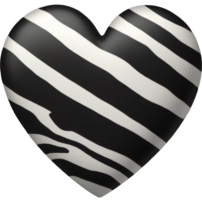 A black heart with zebra prints  emoji