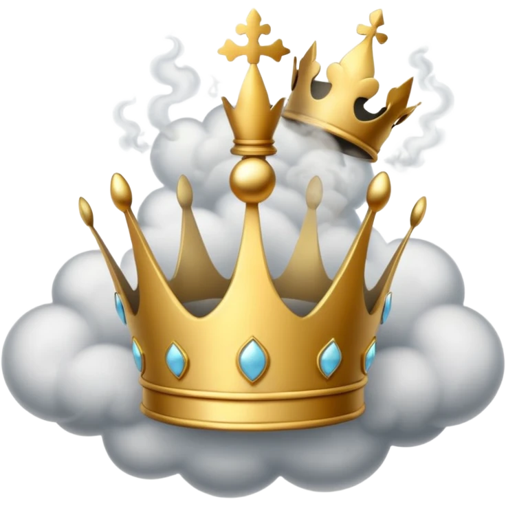 Put this 👑 on top  of 😶‍🌫️ emoji