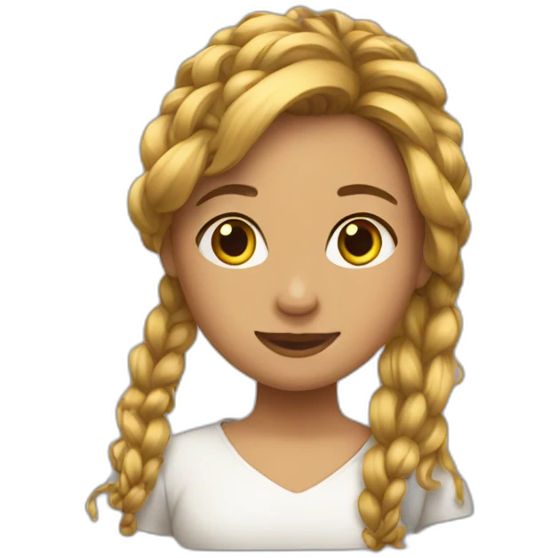 Fille avec des tresses emoji