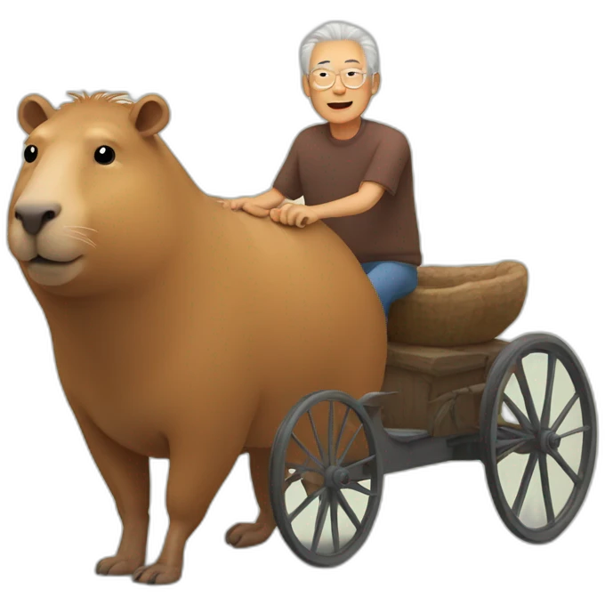 grandfather ride on a capybara emoji