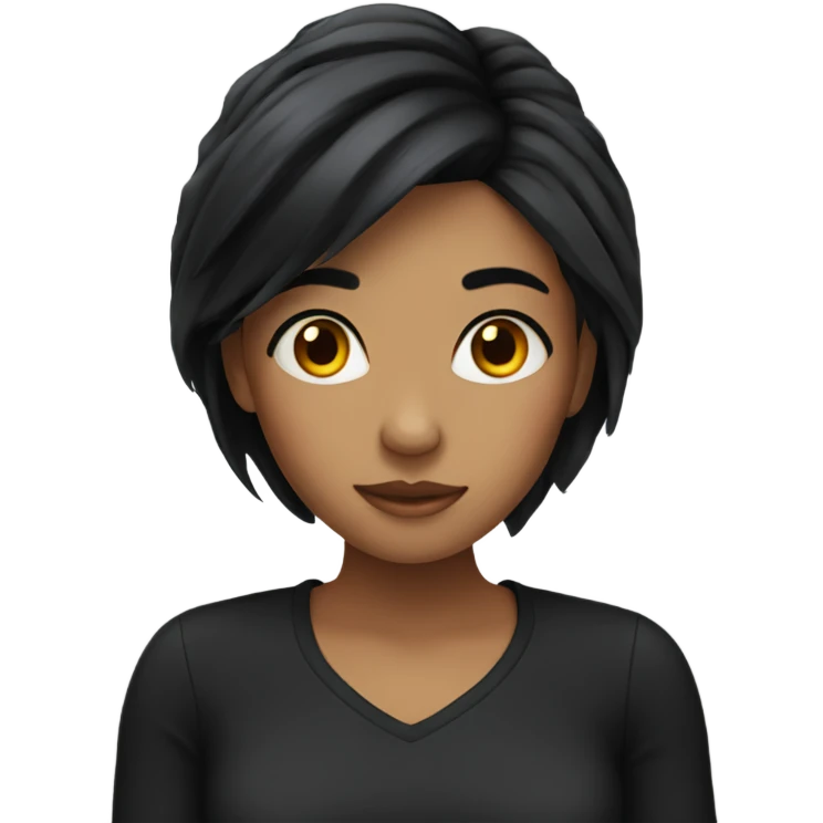 Girl with black hair  emoji