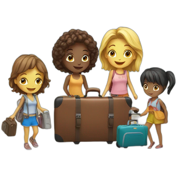 travel with friends (4 girls) emoji
