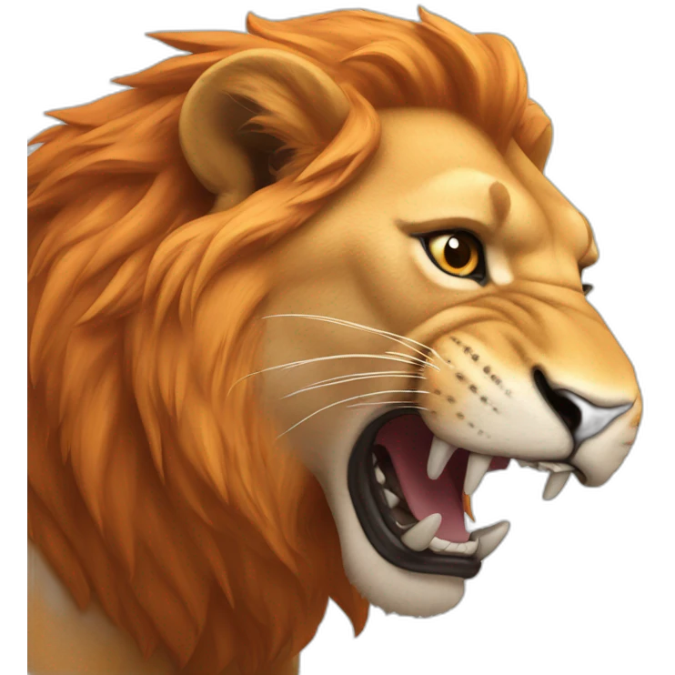Orange lion growling emoji