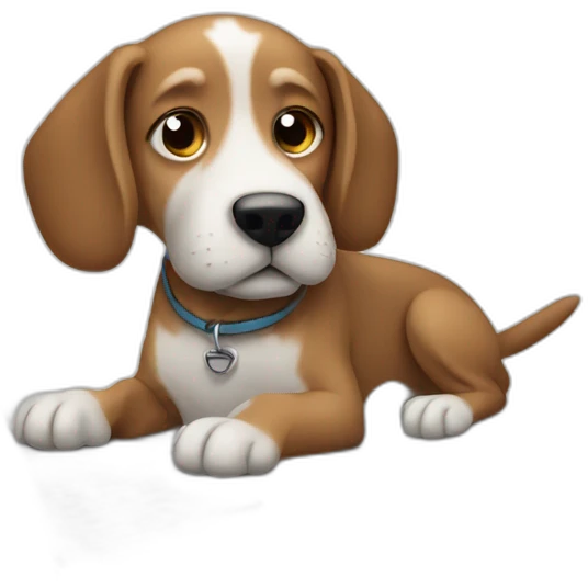 dog working with a computer emoji