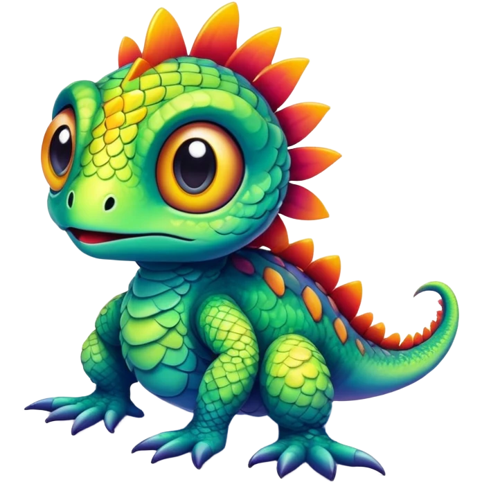 Randomly-colored vibrant colorful Fakémon-creature emoji