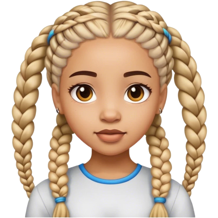 A light skin girl wit braids  emoji