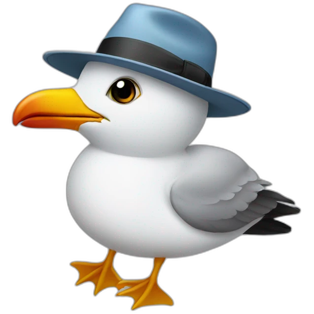 seagull in a hat emoji