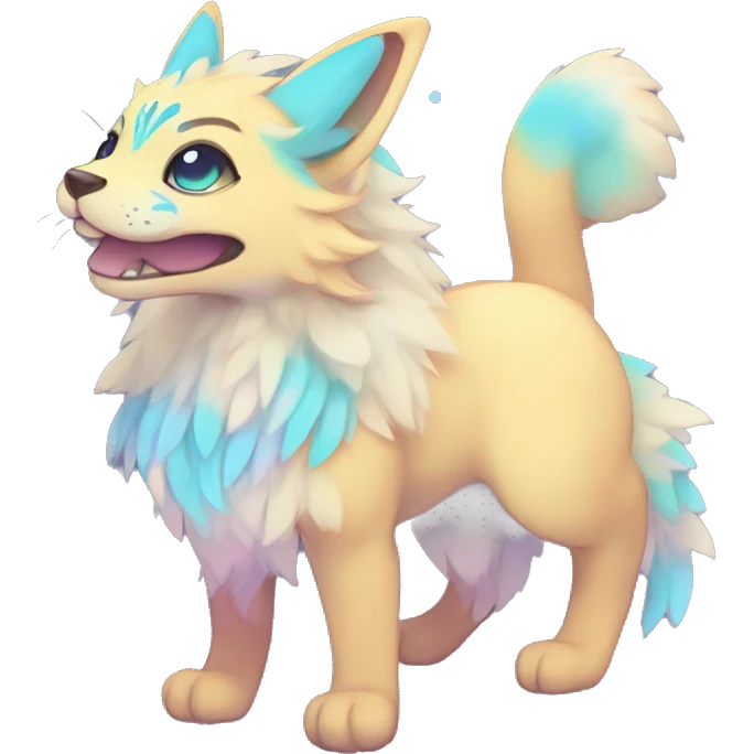 Kawaii bright fantasy ethereal anthro fursona Fakemon emoji