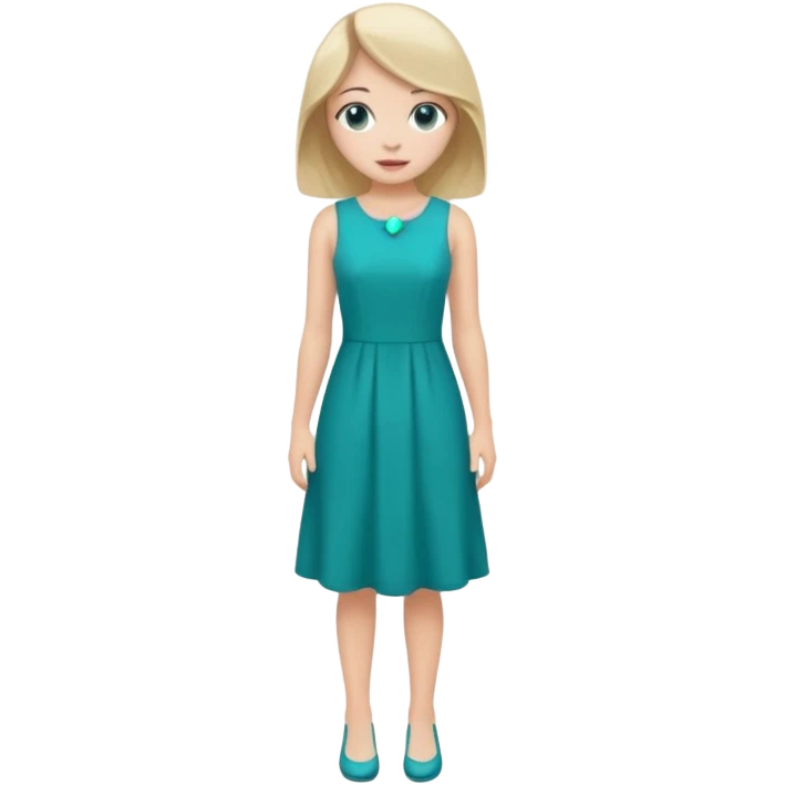 👗🧍‍♀️ merge this emojis the dress should be teal on a girl full emoji