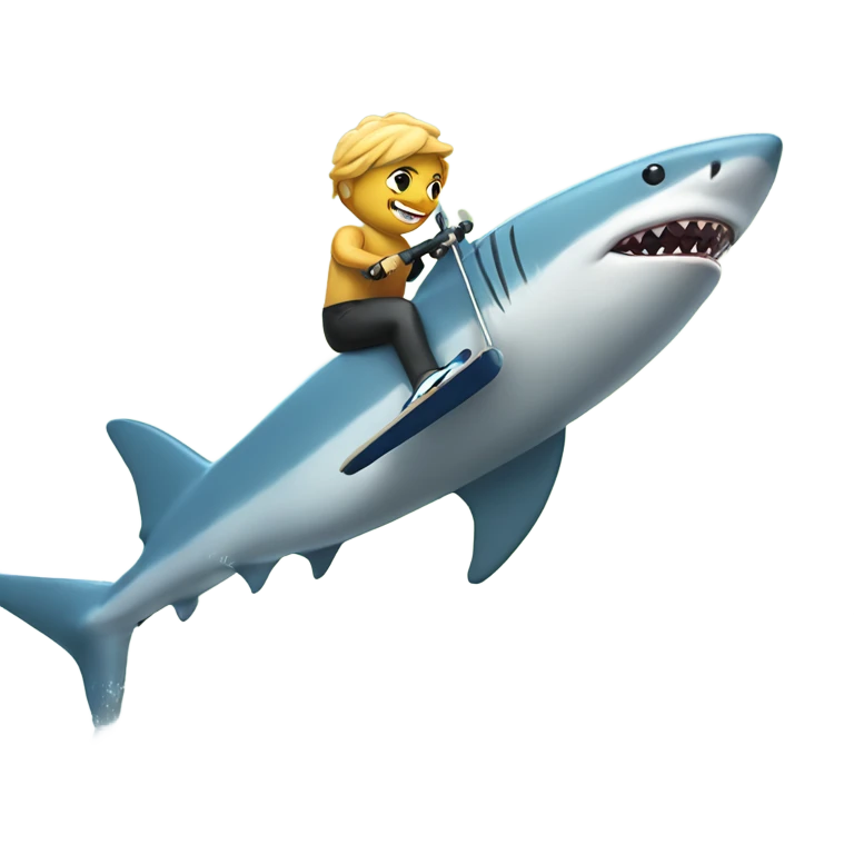 Shark water skiing emoji
