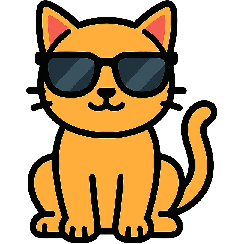 cat wearing sunglasses, sitting pose emoji