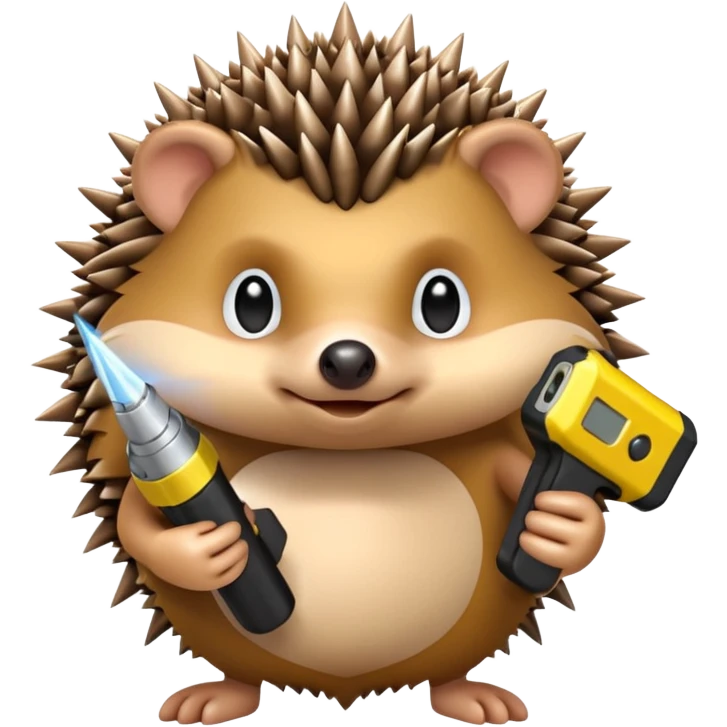 Hedgehog holding a taser emoji
