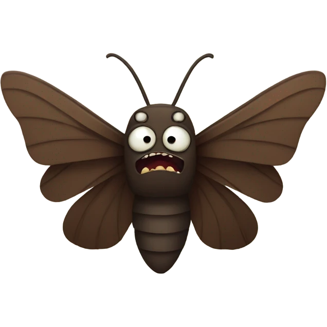 dark brown animated moth character face angry emoji