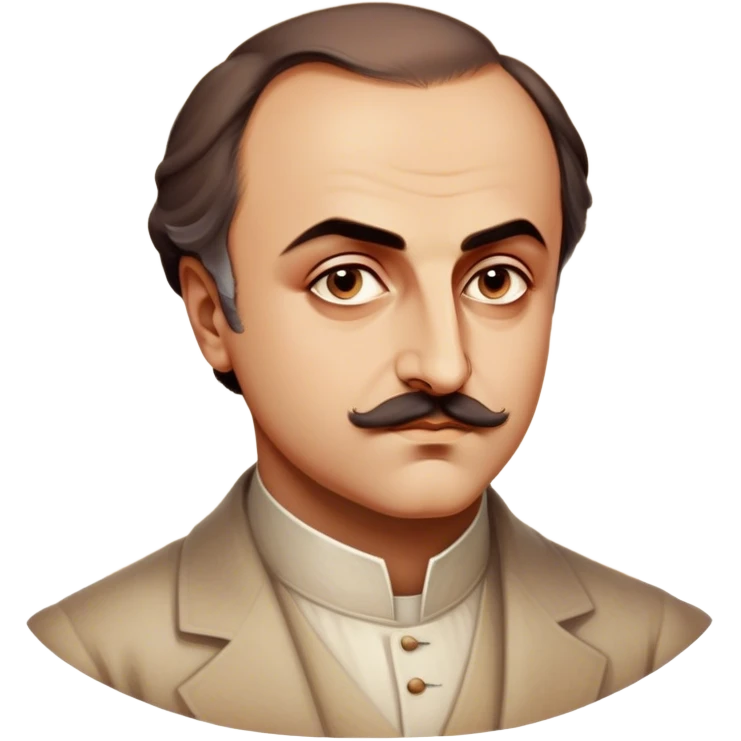 Cinematic Realistic Khalil Gibran Portrait Emoji, depicted as a poetic visionary with gentle thoughtful eyes in classic attire, rendered with soft textures and warm ethereal lighting that captures his literary spirit. emoji