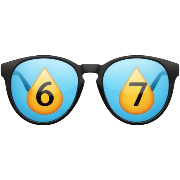 Sunglasses with the number 67 on them emoji