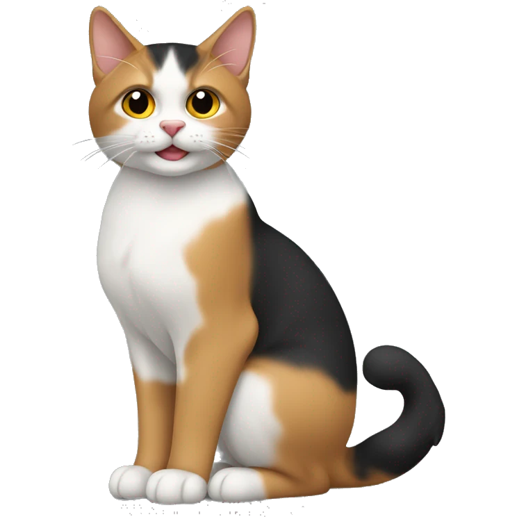 gato tricolor deitado emoji