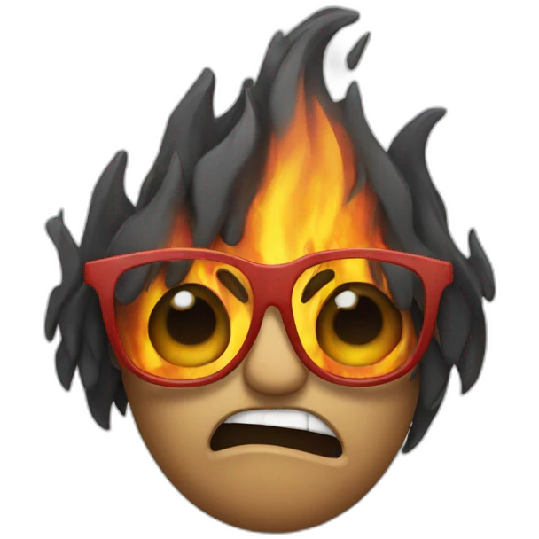 fire with glasses emoji