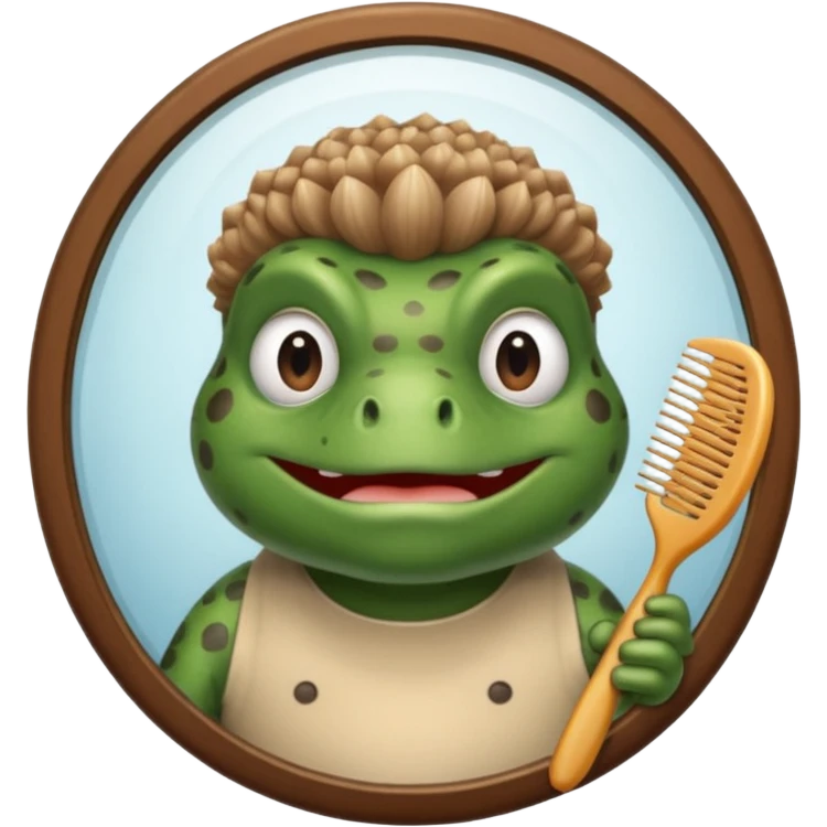 Bufo getting a haircut at the barber  emoji