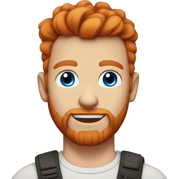 red hair guy with Mohawk hair and beard and blue eyes  emoji